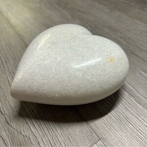 Solid Polished Stone Large White Heart